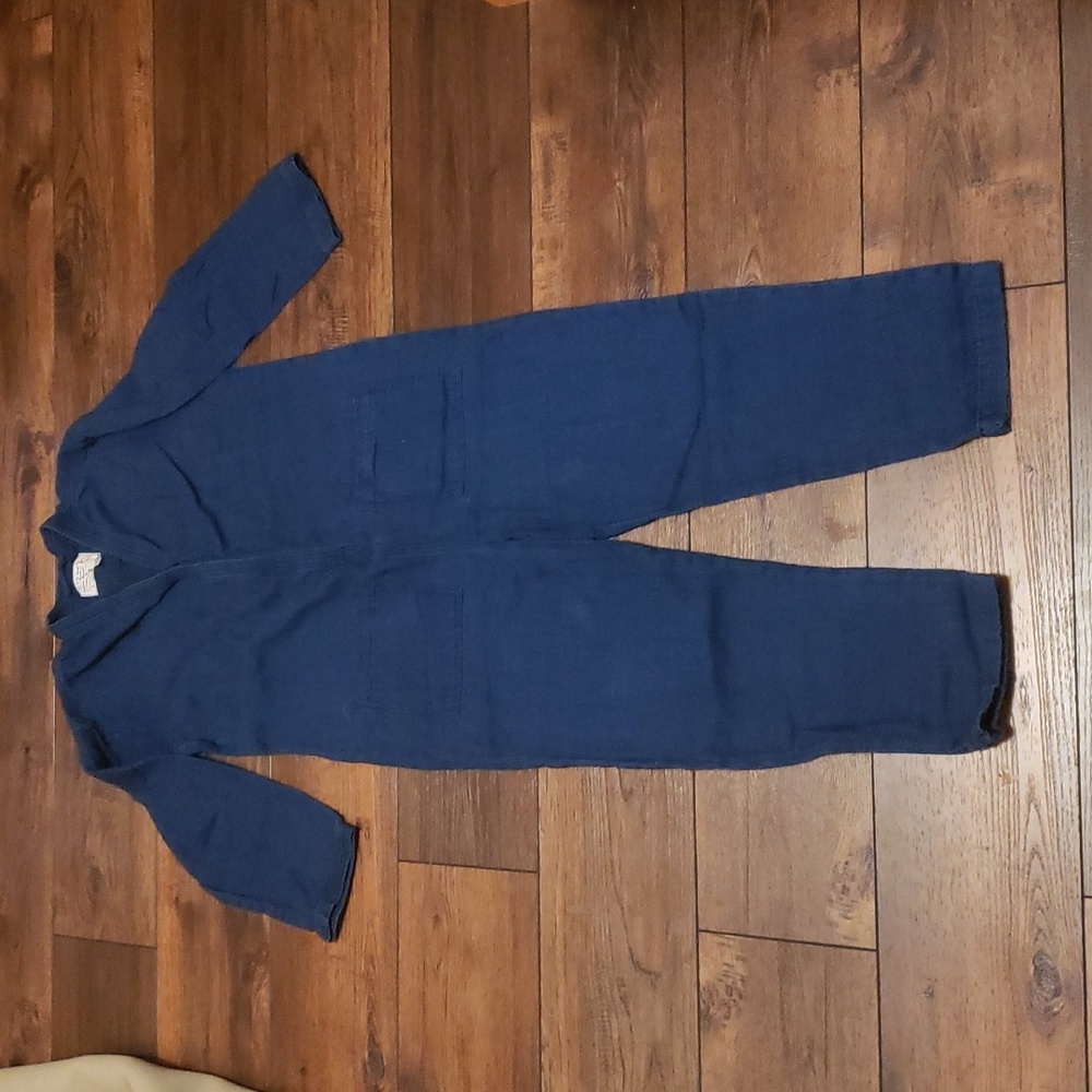 Blue Women's Long-Sleeve Jumpsuit